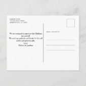 5フォトモダンコラージュ生まれたばかりのベビーピンク誕生 案内ポストカード (裏面)