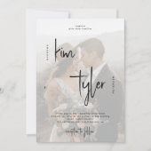 5フォトモダンQRエレガントコード結婚s 招待状 (正面)