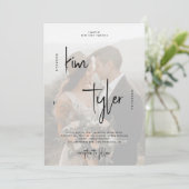 5フォトモダンQRエレガントコード結婚s 招待状 (スタンド正面)