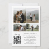 5フォトモダンQRエレガントコード結婚s 招待状 (裏面)