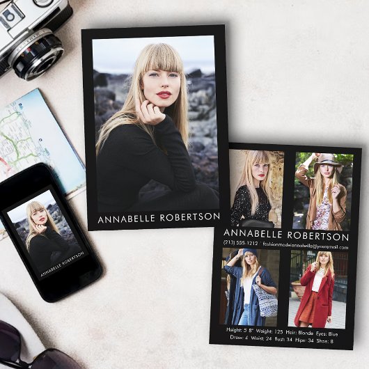 5フォトモモダンデルのアクターCompカード 招待状