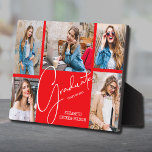 5フォトレッド卒業記念テープ フォトプラーク<br><div class="desc">5つのフォトカレッジの赤い格子は、この卒業記念お気に入りの品の写真を表示し、卒業生、学年および名前。卒業式パーティーの招待状、はがき、お知らせだけでなく、私たちの店で行われるMORE色。</div>