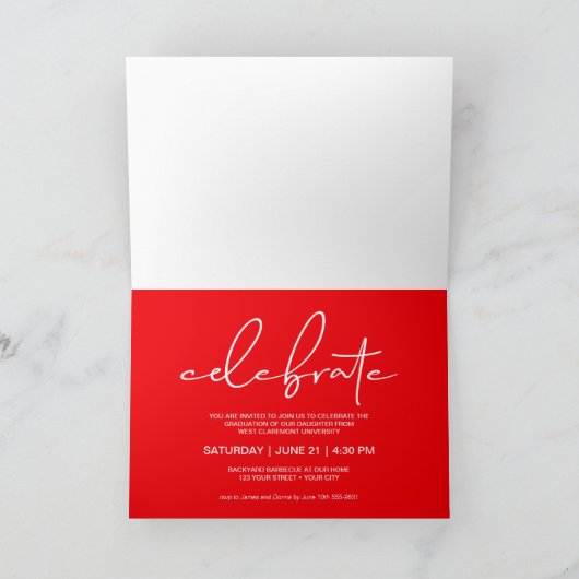 5フォトレッド卒業 招待状 (内部)