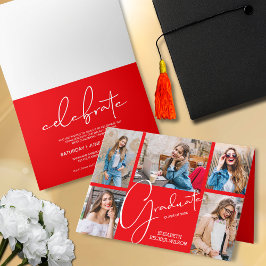 5フォトレッド卒業 招待状