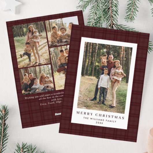 5フォトレトロクリスマスプレッドグリーティング シーズンカード