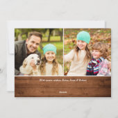 5フォトレトロクリスマスレッドトラックのグリーティ素朴ング シーズンカード (裏面)