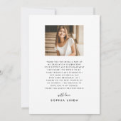 5フォト卒業コラージュのスクリプモダントエレガント サンキューカード (裏面)