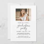 5フォト卒業コラージュのスクリプモダントエレガント 招待状 (裏面)