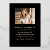 5フォト卒業コラージュエレガントブラック&金ゴールド 箔招待状 (裏面)