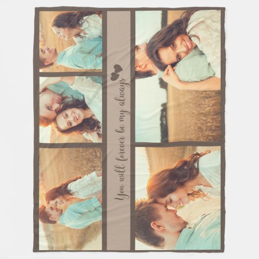 5フォト婚約結婚ズラブ引用文フォーエバー フリースブランケット (正面)