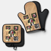 5フォト最高のパパ20XX木目対角線 鍋つかみ&鍋敷きセット (正面/裏面)