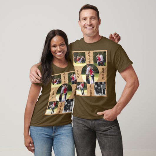 5フォト最高のパパ20XX木目対角線 Tシャツ (ユニセックス)