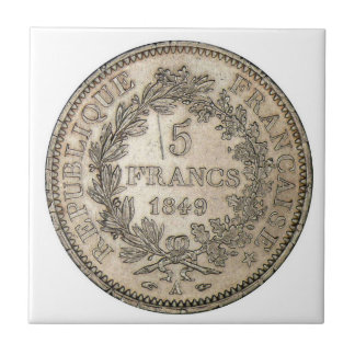 5フランの硬貨1849年 タイル