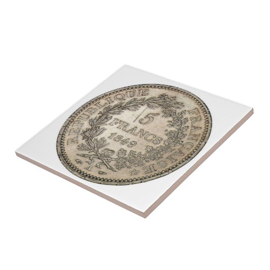 5フランの硬貨1849年 タイル (側面)
