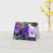 5ブルーパープルラベンダーパンジー カード (黄色い花)