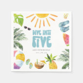 5プール誕生日パーティーに飛び込む スタンダードカクテルナプキン (正面)