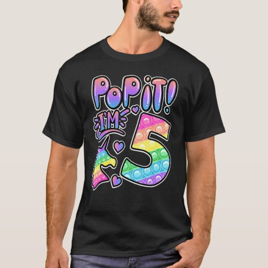 5ポップ・アートの番目誕生日ガールズボーイズ5歳の鬼 Tシャツ (正面)