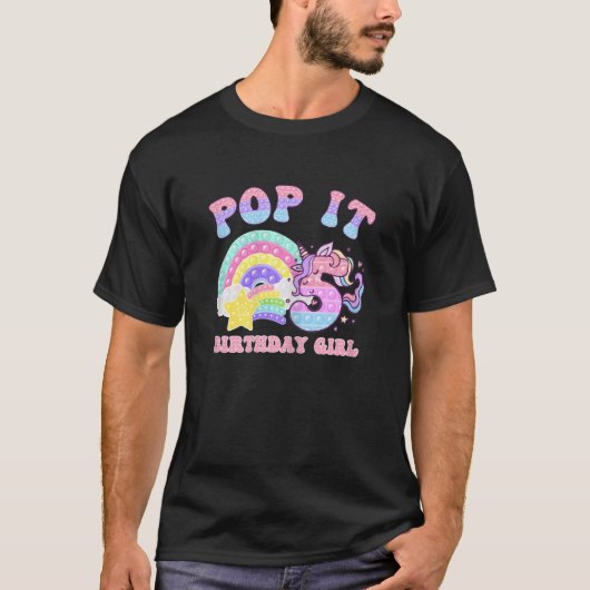 5ポップ・アートの誕生日Gを回しカラフルよう Tシャツ (正面)