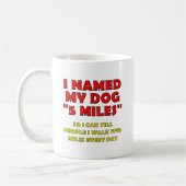 5マイル犬の面白いマグカップ コーヒーマグカップ (左)