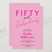 5ミニマル歳と素晴らしい50誕生日 招待状 (正面/裏面)