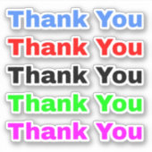 5ミニマル&シンプルカラフルありがとう シール (正面)