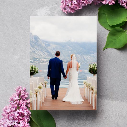 5モダンシンプル枚の写真カスタム付き結婚 招待状