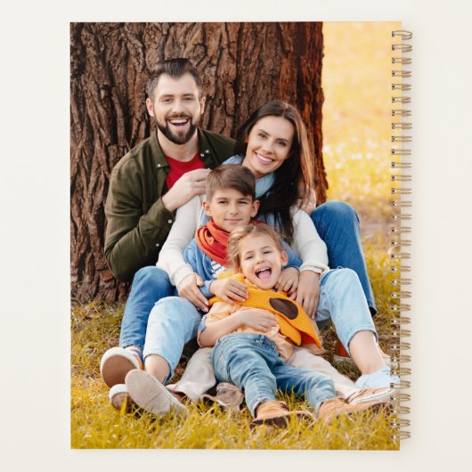 5モダンフォトコラージモノグラム名ネイビーブルー プランナー手帳 (裏面)