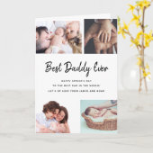 5モダンフォトコラージュパパハッピーパパズデイカード カード (黄色い花)