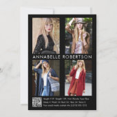 5モダンフォトモデルアクターQRコードコンポジットカード 招待状 (裏面)