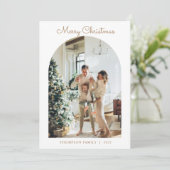 5モダンフォト金ゴールドメリークリスマスアーチ シーズンカード (スタンド正面)