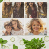 5モダンミニマル枚の写真のコラージュと文字 キッチンタオル (折り畳み)