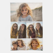 5モダンミニマル枚の写真のコラージュと文字 キッチンタオル (縦)