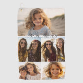5モダンミニマル枚の写真のコラージュと文字 ゴルフタオル (正面)