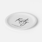 5モダンレタリング50歳の誕生日紙プレート ペーパープレート (アングル)