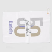 5モダン位・素晴らしい50誕生日エレガント ゴルフタオル (横)