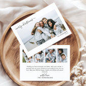 5モダン写真手書きスクリプトメリークリスマス シーズンカード