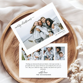 5モダン写真手書きスクリプトメリークリスマス シーズンカード