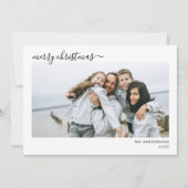 5モダン写真手書きスクリプトメリークリスマス シーズンカード (正面)