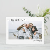 5モダン写真手書きスクリプトメリークリスマス シーズンカード (スタンド正面)