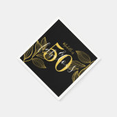 5モダン分と素晴らしいブラック&金ゴールド スタンダードカクテルナプキン (角)