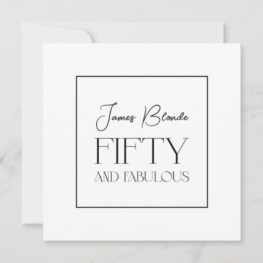 5モダン十エレガントユニセックス歳の誕生日パーティー 招待状 (正面)