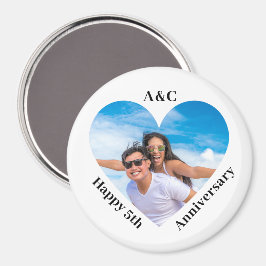 5モダン周年記念カップル記念ハート マグネット