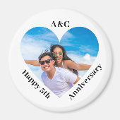 5モダン周年記念カップル記念ハート マグネット (正面)