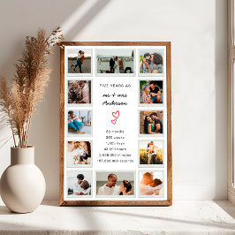 5モダン周年記念写真カスタムコラージュ ポスター