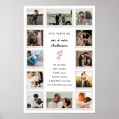 5モダン周年記念写真カスタムコラージュ ポスター (正面)