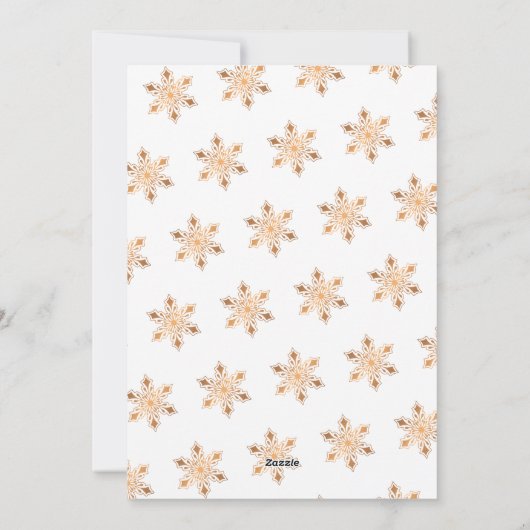 5モダン枚の写真金ゴールドスノーフレーク・クリスマス シーズンカード (裏面)