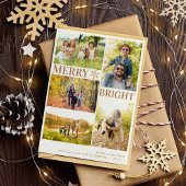 5モダン枚の写真金ゴールドスノーフレーク・クリスマス シーズンカード