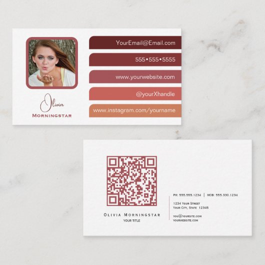 5モダン色はっきりしたタブ 名刺 (正面/裏面)