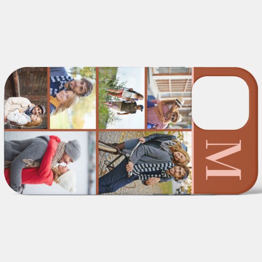 5モノグラムのフォトコラージュ焦げオレンジ Case-Mate iPhoneケース (裏面 (横))