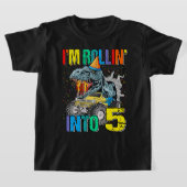 5モンスタートラック5番誕生日シェールにローリン Tシャツ (レイダウン)
